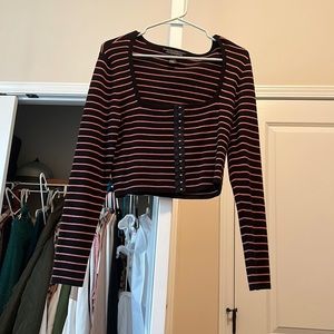 Pink and black cropped sweater (never worn)